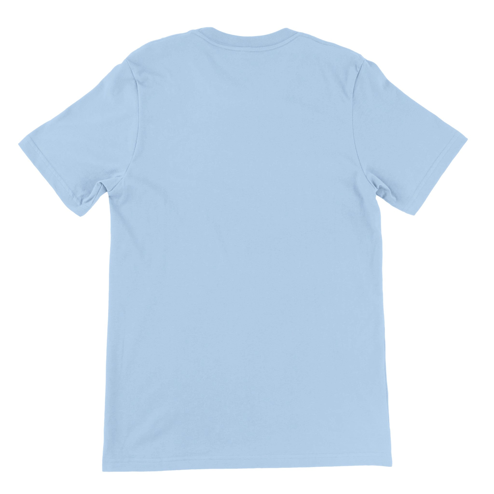 Light blue unisex short sleeve t-shirt, blank back view