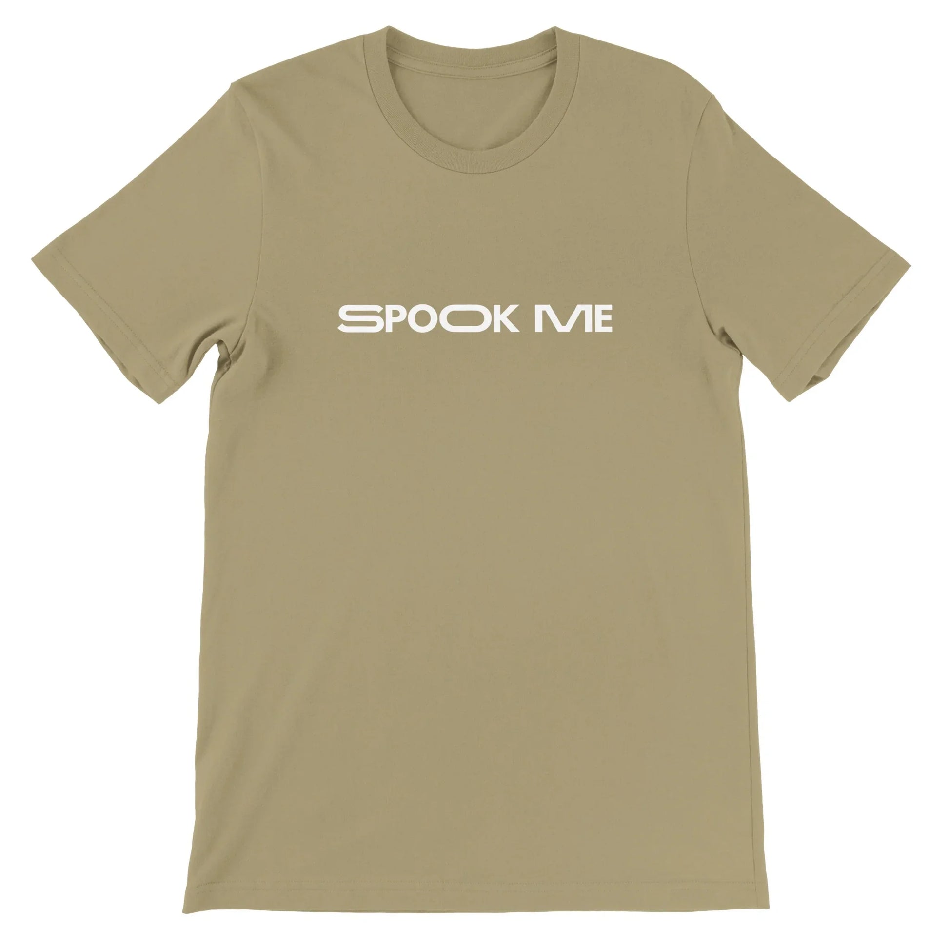 Tan Spooky Season Theme Park Short with “Spook Me” in a minimalistic design
