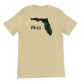 Beige t-shirt with Florida state outline and '1845' graphic on back