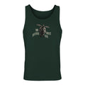Dark green tank top with sea turtle graphic and 'Time moves different here' text