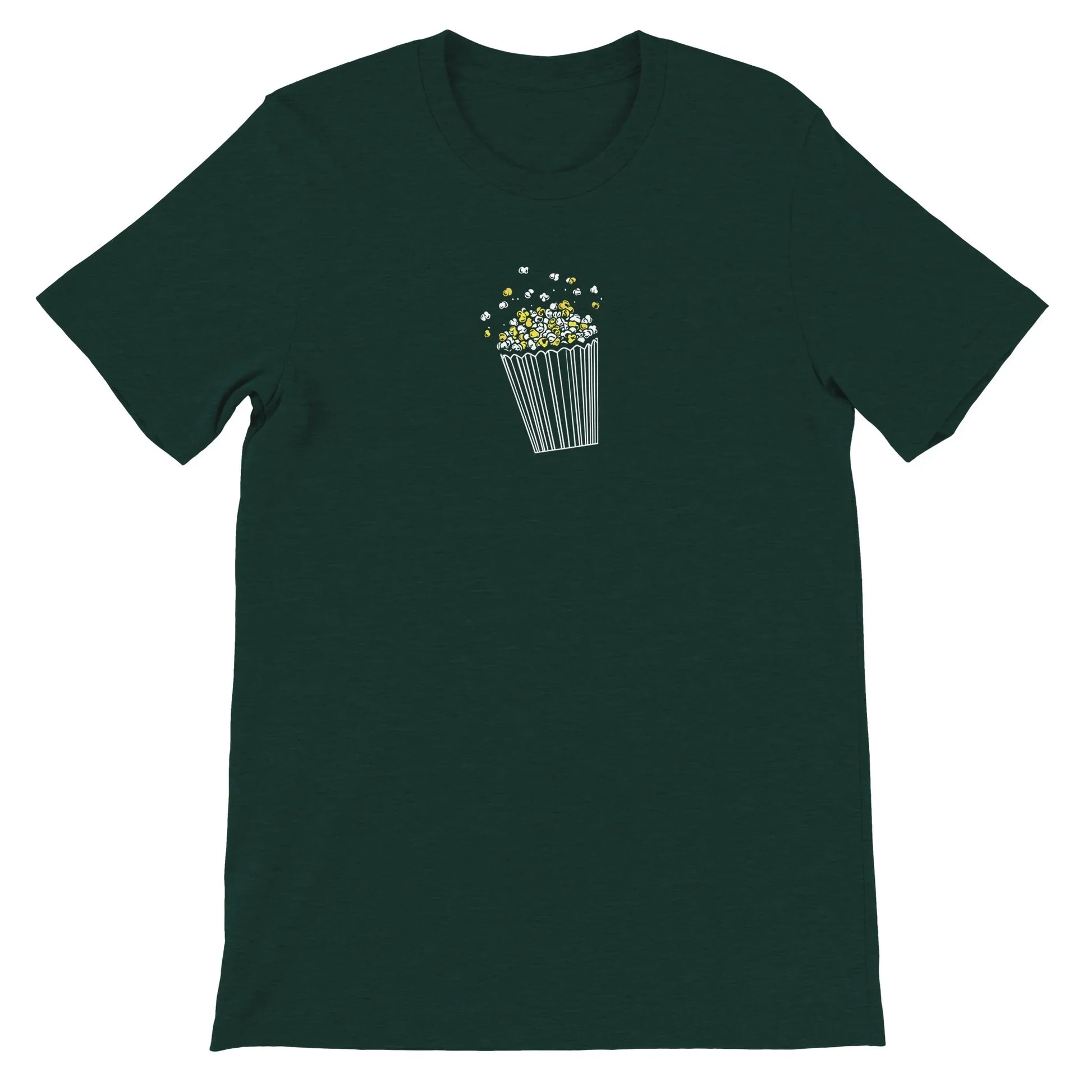 Green Theme Park Shirt with a popcorn in a minimalistic design