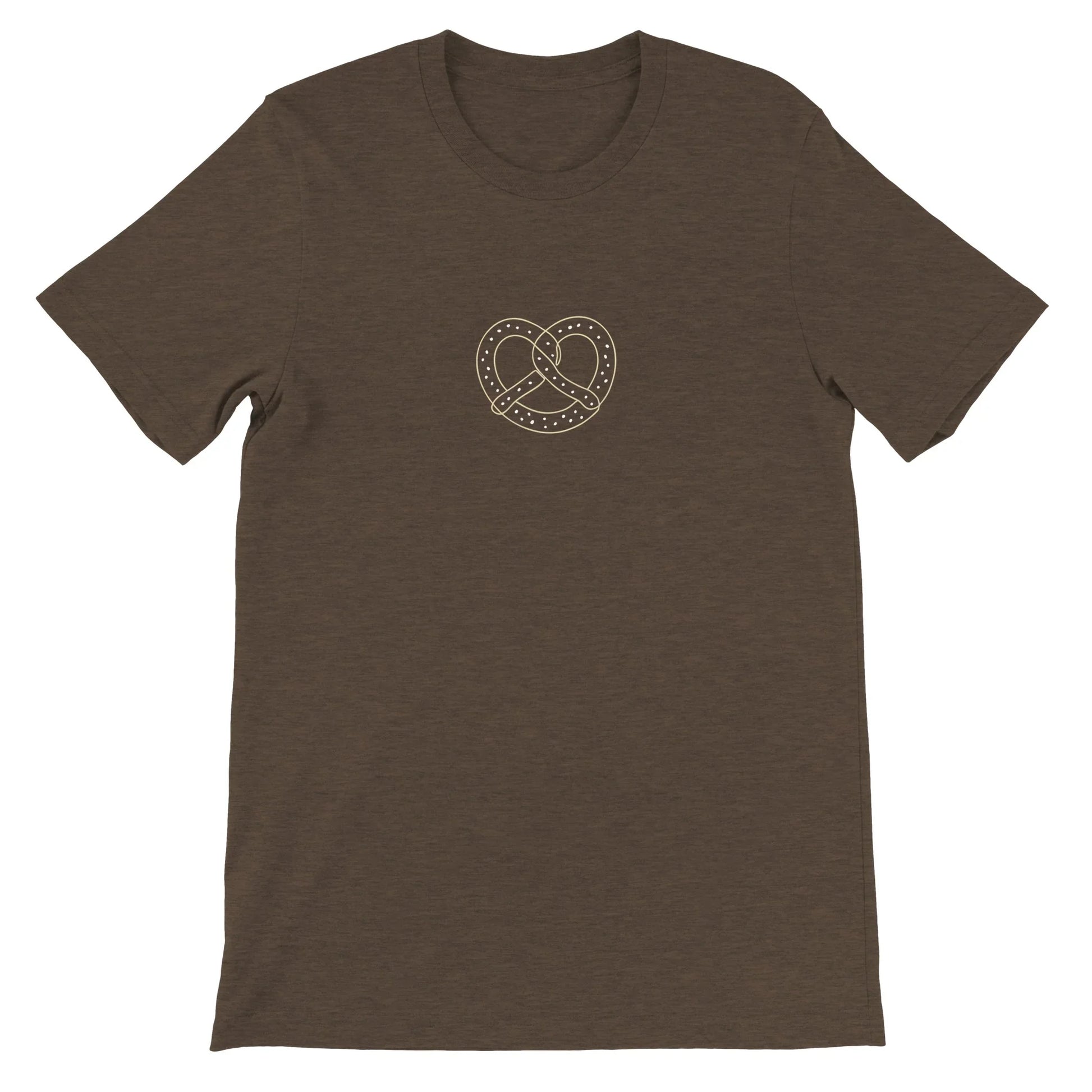 Brown Theme Park Shirt with a Pretzel In a minimalistic design