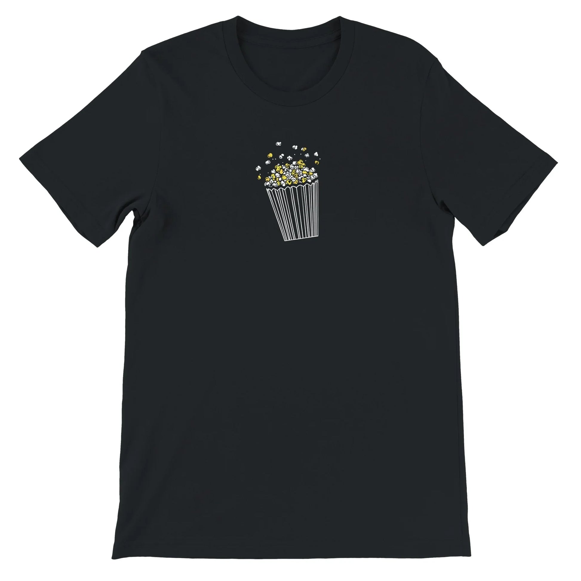 Black Theme Park Shirt with a popcorn in a minimalistic design