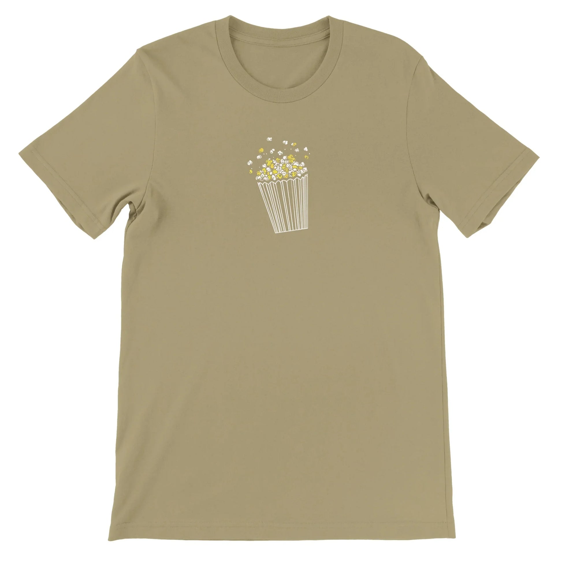 Tan Theme Park Shirt with a popcorn in a minimalistic design